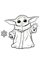Baby Yoda kleurplaat 10